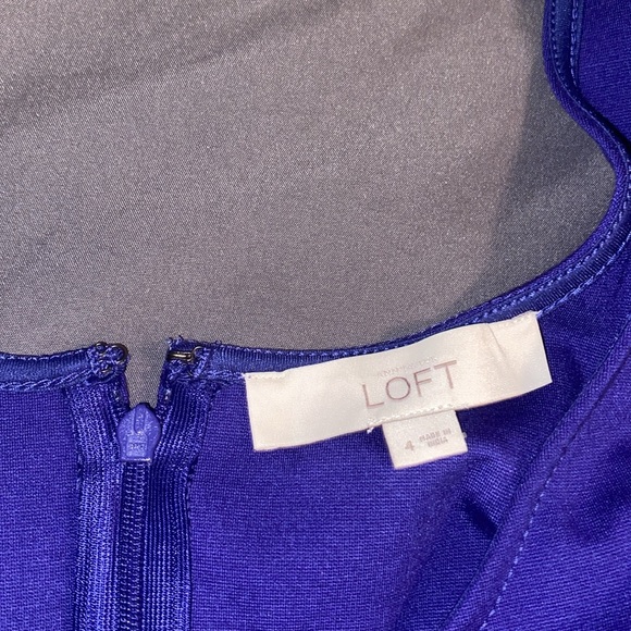 Loft Dark Purple Sleeveless Empire-Waist Pleated Mid-Length Dress sz 4 - Picture 10 of 16